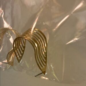 Gold Wave Design Earrings